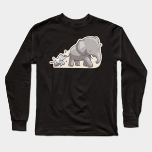 Happy Mommy Elephant Long Sleeve T-Shirt